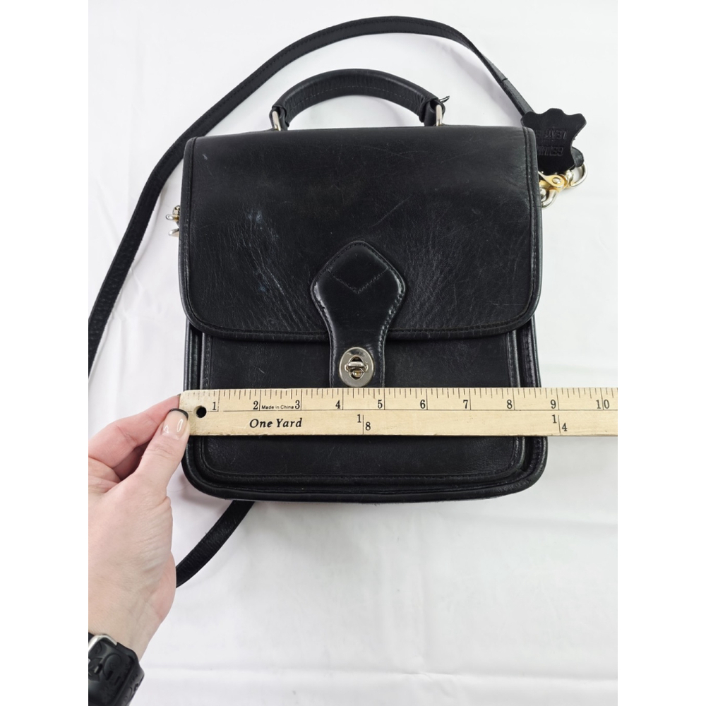 Vintage Wilsons Leather Crossbody Messenger Bag Black Rrtro 9 X 9 - Picture 2 of 6